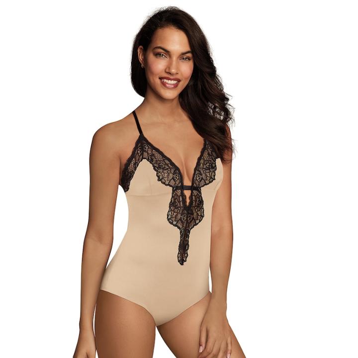 Women's Maidenform Casual Comfort Lounge Thong Bodysuit Dmcctb, Size: Xl, Dark Brown