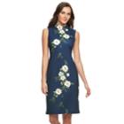 Women's Sharagano Floral Midi Dress, Size: 4, Blue (navy)
