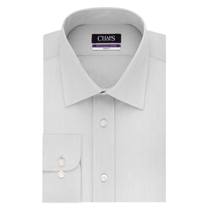 Men's Chaps Regular-fit No-iron Stretch-collar Dress Shirt, Size: 15-34/35, Grey Other