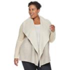 Plus Size Napa Valley Sherpa Cardigan, Women's, Size: 2xl, Lt Brown