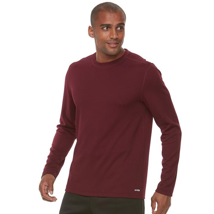 Men's Tek Gear&reg; Thermal Tee, Size: Large, Dark Red