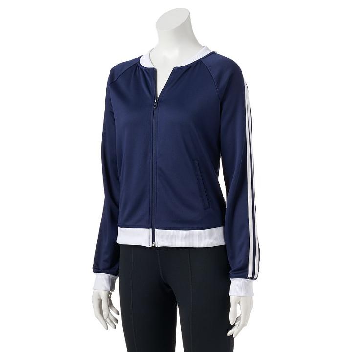 Juniors' So&reg; Striped Bomber Jacket, Girl's, Size: Medium, Blue