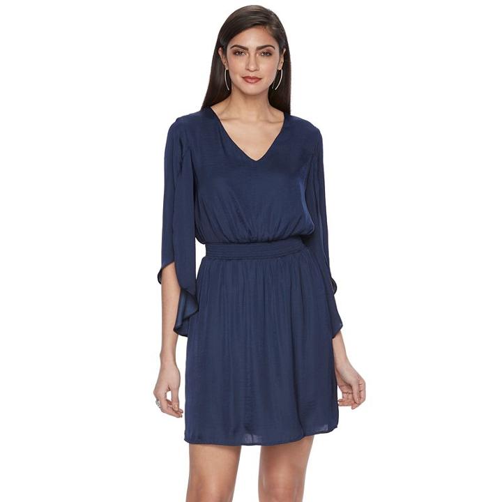 Women's Jennifer Lopez Flutter Fit & Flare Dress, Size: Large, Blue
