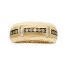 Men's 10k Gold 1/2 Carat T.w. Brown & White Diamond Wedding Band, Size: 12