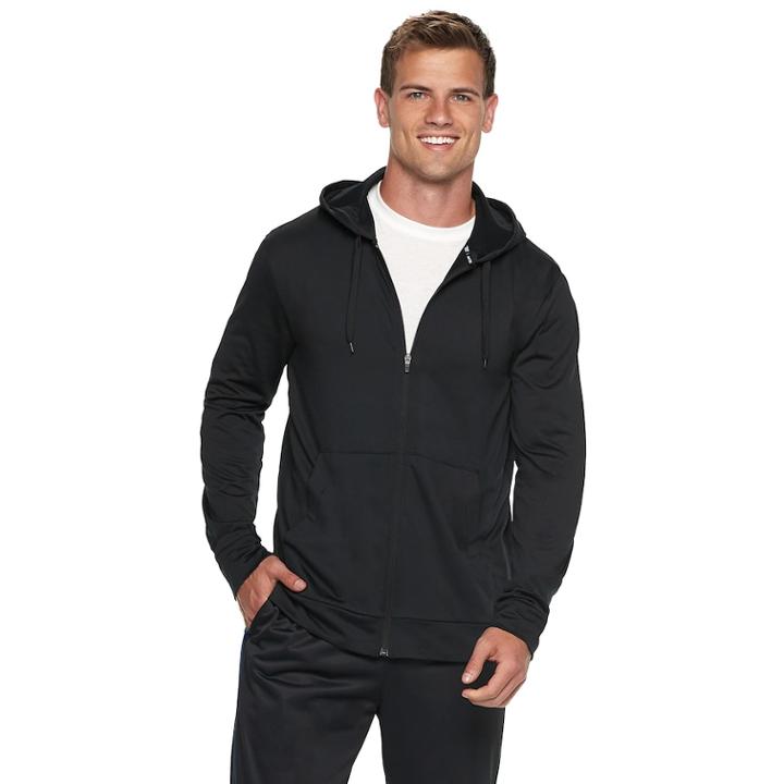 Men's Tek Gear&reg; Stretch Full-zip Hoodie, Size: Large, Black
