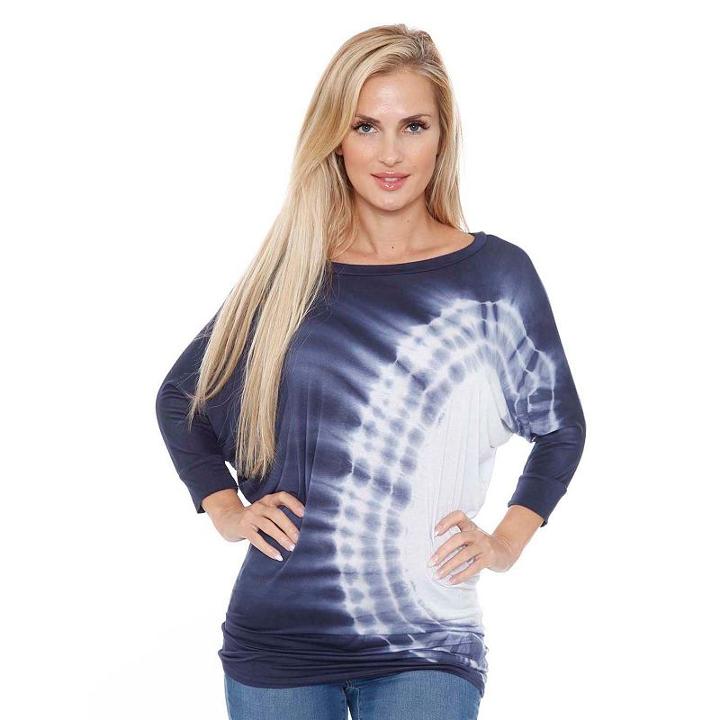 Women's White Mark Dolman Tunic, Size: Large, Blue (navy)
