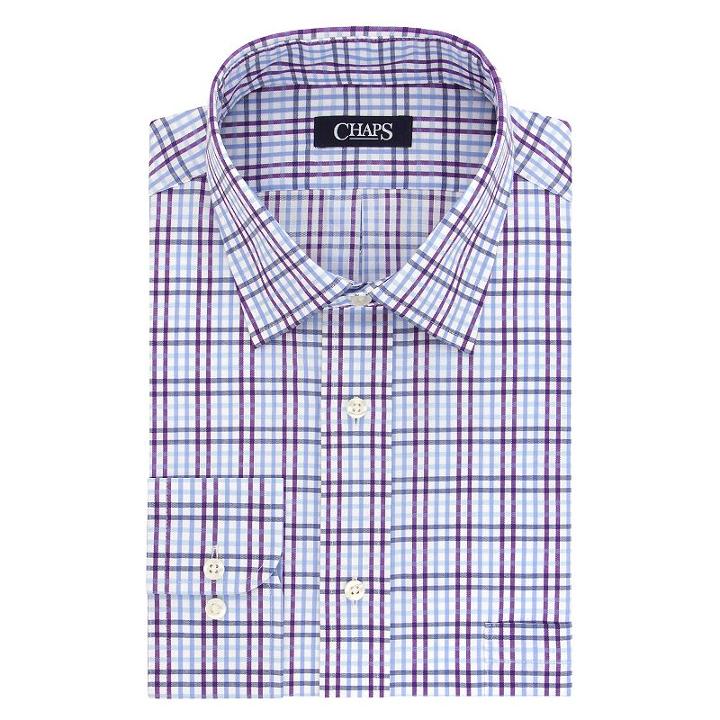 Men's Chaps Regular-fit Wrinkle-free Stretch Collar Dress Shirt, Size: 18.5 36/37, Ovrfl Oth