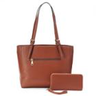 Deluxity 2-in-1 Charlotte Tote With Wallet, Women's, Lt Brown