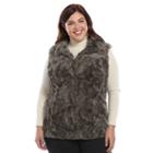 Plus Size Weathercast Faux-fur Vest, Women's, Size: 3xl, Grey