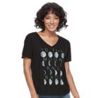 Juniors' Fifth Sun Moon And Back Graphic Tee, Teens, Size: Small, Black