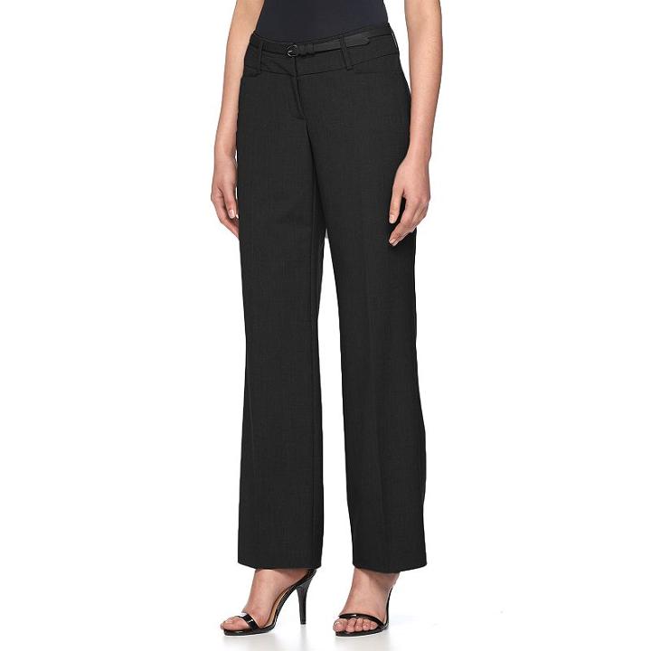 Women's Apt. 9&reg; Curvy Fit Dress Pants, Size: 2, Black