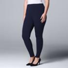 Plus Size Simply Vera Vera Wang Solid Leggings, Women's, Size: 1xl, Blue (navy)
