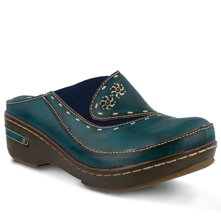 L'artiste By Spring Step Chino Women's Clogs, Size: 35, Blue