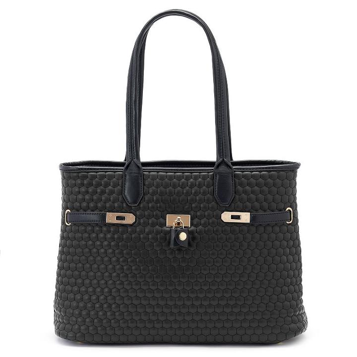 Mellow World Hermia Honeycomb Quilted Tote, Women's, Black