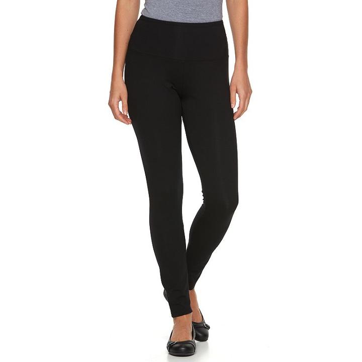 Women's Croft & Barrow&reg; Tummy Control Leggings, Size: Medium, Black