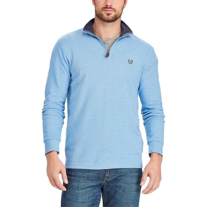 Men's Chaps Classic-fit Quarter-zip Pullover Sweater, Size: Medium, Blue