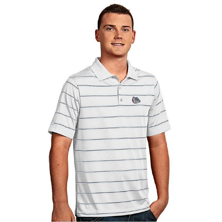Men's Antigua Gonzaga Bulldogs Deluxe Striped Desert Dry Xtra-lite Performance Polo, Size: Xxl, Natural