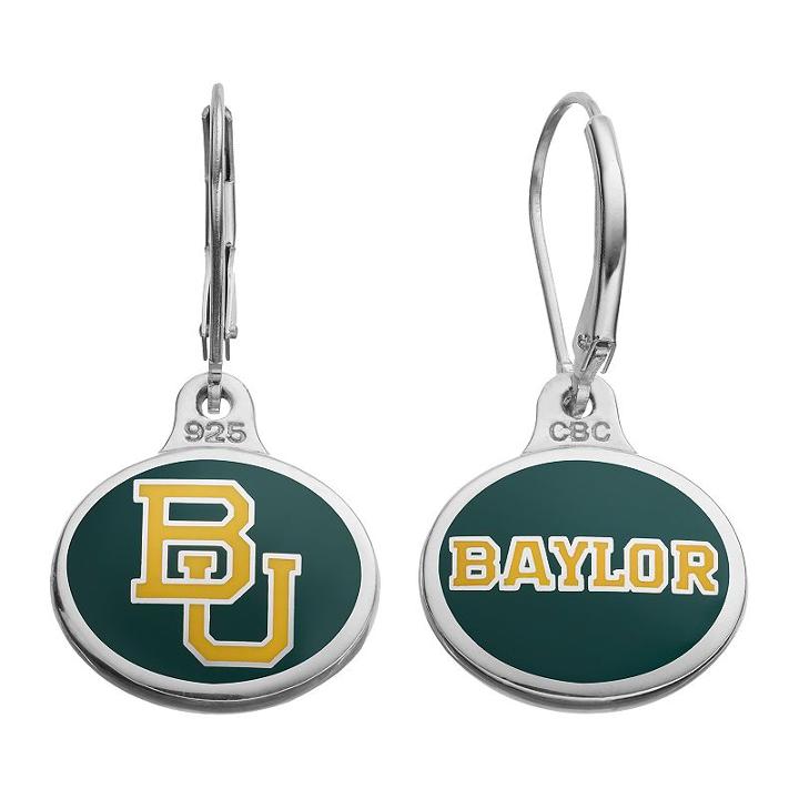 Fiora Baylor Bears Sterling Silver Team Logo Drop Earrings, Girl's, Multicolor