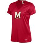 Women's Under Armour Maryland Terrapins Tech V-neck Tee, Size: Small, Red