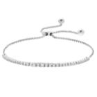 Sterling Silver 1/2 Carat T.w. Diamond Bolo Bracelet, Women's, White