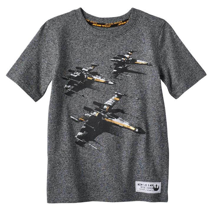 Boys 4-7x Star Wars A Collection For Kohl's X-wing Fighter Applique Tee, Size: 6, Dark Grey
