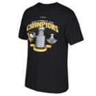 Men's Reebok Pittsburgh Penguins 2017 Stanley Cup Champions Trophy Face Tee, Size: Small, Black