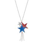 Red, White & Blue Tassel Star Pendant Necklace, Women's, Multicolor