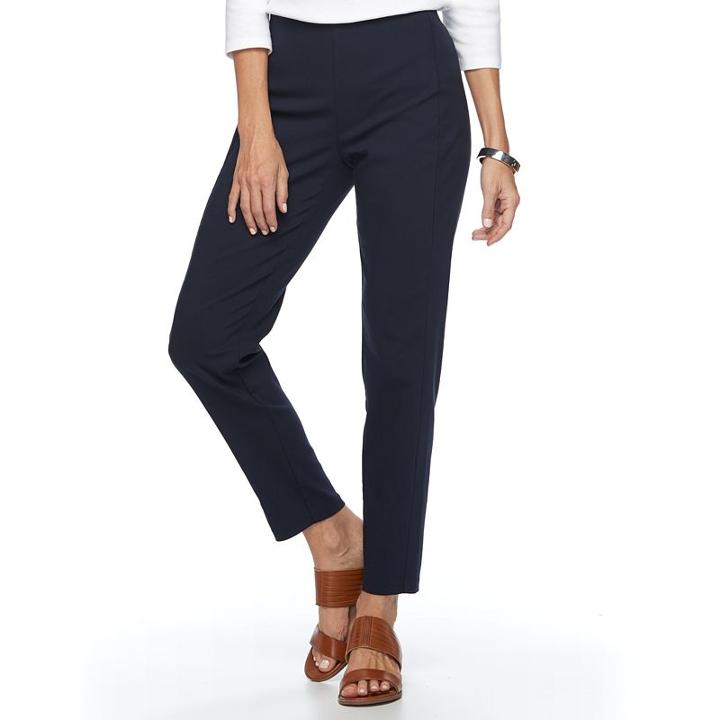 Women's Croft & Barrow&reg; Pull-on Ankle Pants, Size: 12, Blue (navy)
