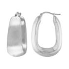 Sterling Silver U-hoop Earrings, Women's, Grey