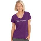 Women's Champion Authentic Wash V-neck Graphic Tee, Size: Large, Brt Blue