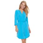 Women's Dana Buchman Shirtdress, Size: Xl, Blue (navy)