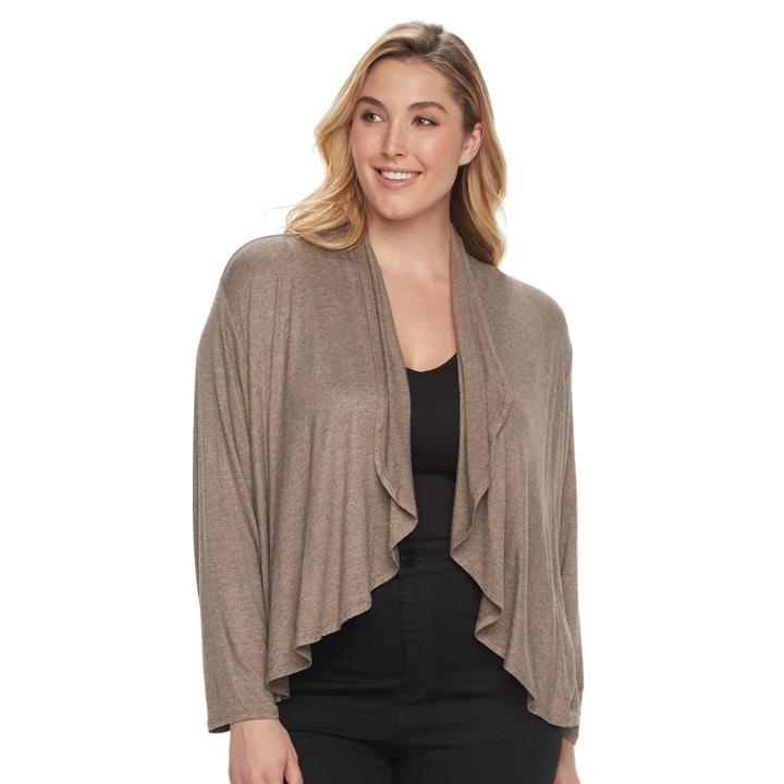 Plus Size Apt. 9&reg; Flyaway Cardigan, Women's, Size: 1xl, Dark Beige