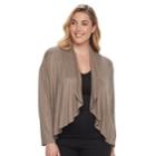 Plus Size Apt. 9&reg; Flyaway Cardigan, Women's, Size: 1xl, Dark Beige
