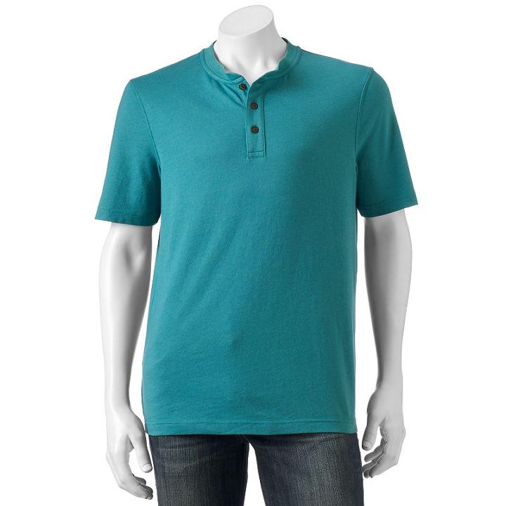 Men's Croft & Barrow&reg; True Comfort Henley, Size: Xl, Med Green