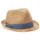 Sonoma Goods For Life&trade; Chambray Trim Fedora, Women's, White Oth