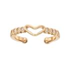 Lc Lauren Conrad Simulated Crystal Heart Toe Ring, Women's, Gold