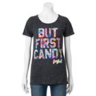 Juniors' Lisa Frank But First Candy Graphic Tee, Girl's, Size: Xl, Black