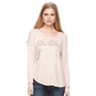 Women's Apt. 9&reg; Foiled Drop-shoulder Tee, Size: Large, Light Pink