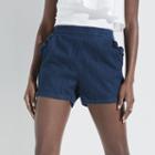 K/lab Ruffle Pocket Jean Shortie Shorts, Girl's, Size: Large, Dark Blue