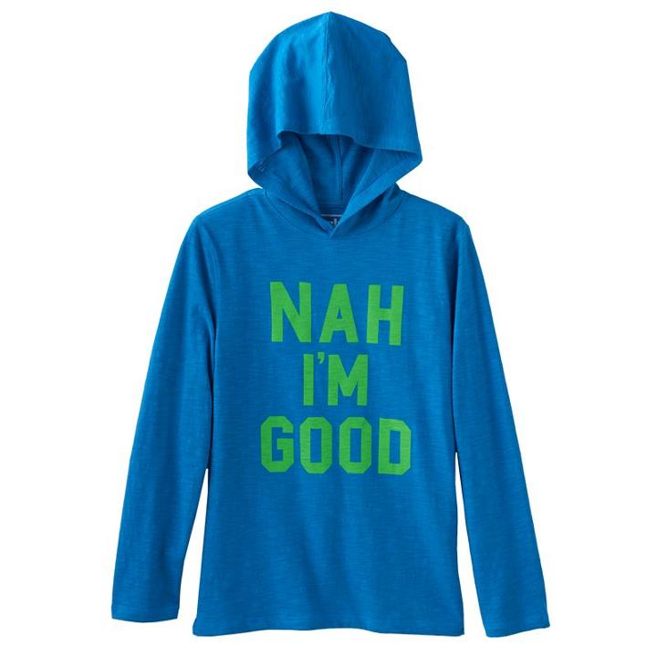 Boys 8-20 Urban Pipeline Nah I'm Good Hooded Tee, Boy's, Size: Large, Dark Blue