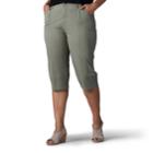 Plus Size Lee Lyric Twill Skimmer Capris, Women's, Size: 20 - Regular, Med Green