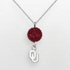 Oklahoma Sooners Sterling Silver Crystal Logo Y Necklace, Women's, Red