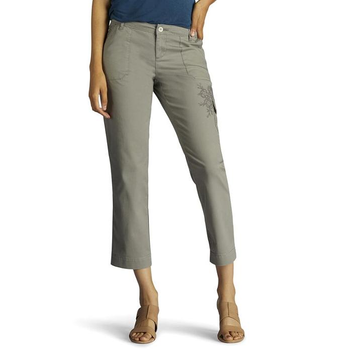 Women's Lee Cargo Crop Capris, Size: 4 - Regular, Med Grey