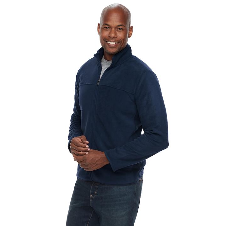 Men's Croft & Barrow&reg; Arctic Fleece Classic-fit Easy-care Full-zip Jacket, Size: Large, Dark Blue