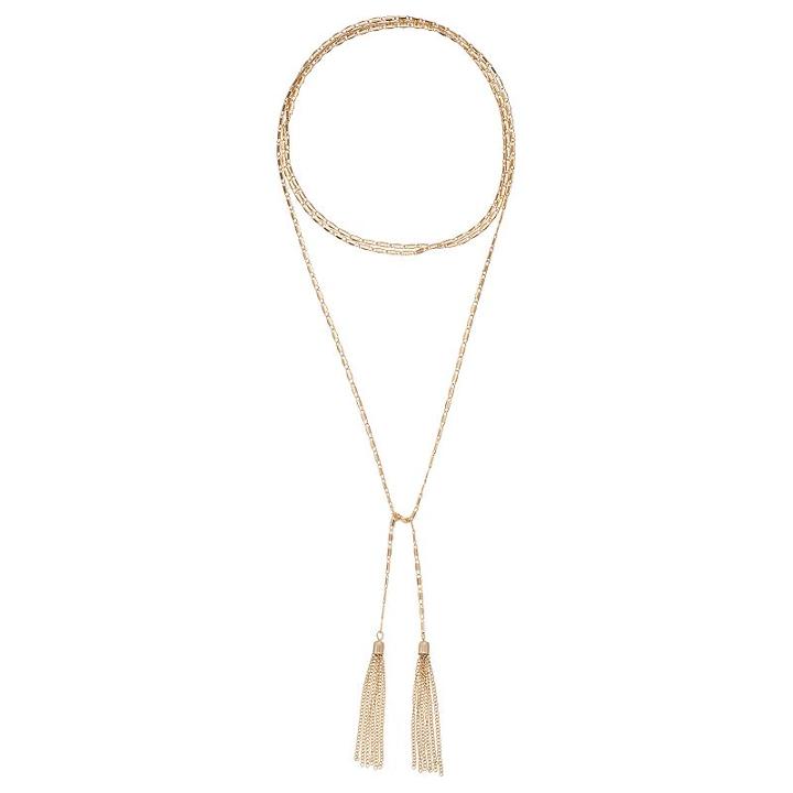 Mudd&reg; Tassel Long Lariat Necklace, Women's, Gold