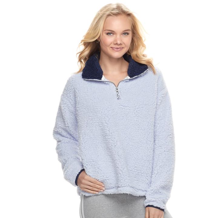 Juniors' So® Perfectly Soft Sherpa Sweatshirt, Teens, Size: Medium, Lt Purple