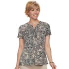 Women's Croft & Barrow&reg; Print Shirt, Size: Medium, Black