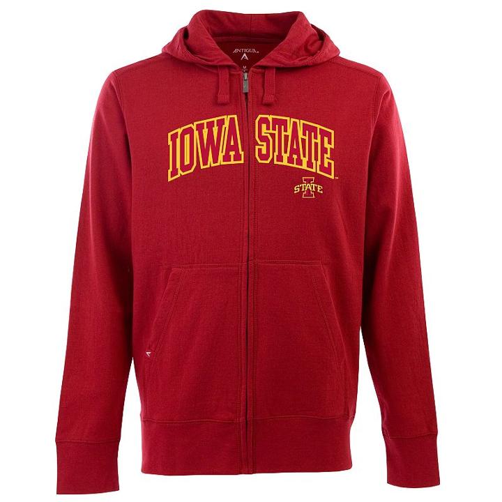 Men's Iowa State Cyclones Signature Zip Front Fleece Hoodie, Size: Medium, Red