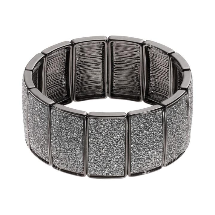 Plus Size Glitter Stretch Bracelet, Women's, Silver