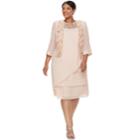 Plus Size Maya Brooke Tiered Dress & Jacket Set, Women's, Size: 14 W, Med Pink